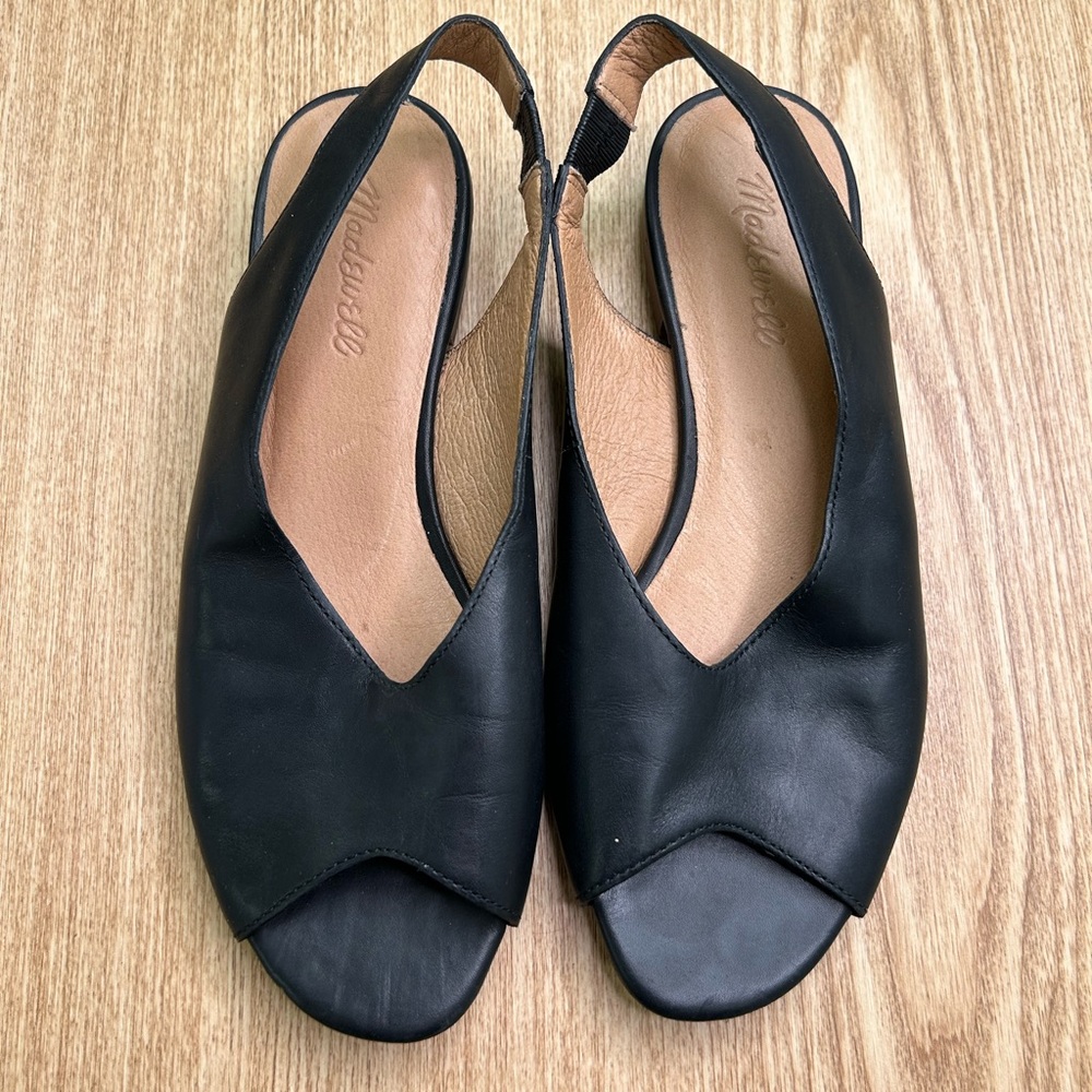Madewell Tavi Slingback Sandal- US size 8 in black